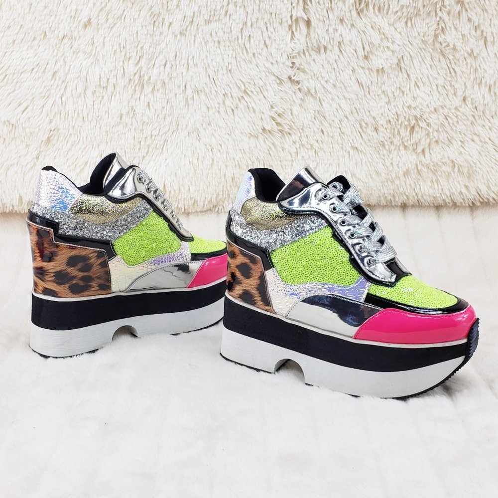 Kitchen Sink Hidden Wedge Platform Low Top Sneakers - Picture 7 of 13